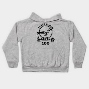 Level 100 Track Coach Athletics Trainer Gift Kids Hoodie